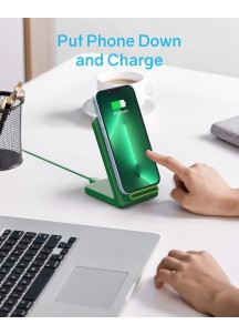 Wireless Charging Station for iP- Dark Green