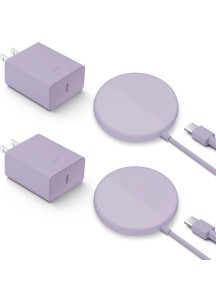  Charger Set ：Magnetic Wireless Charger & 20W PD USB C Charger-Purple
