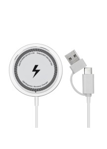 15W Magnetic Wireless Charger for iP – Upgraded Edition-White