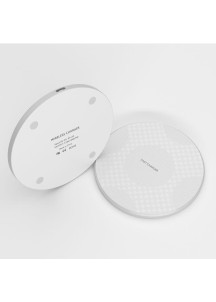 15W Universal Round Wireless Charger – White Mesh Surface