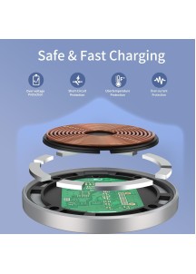 15W Magnetic Wireless Charger for iP - Basic Siver